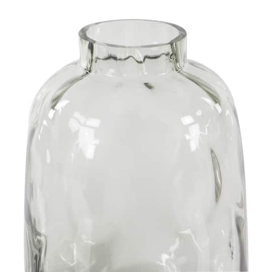 11" Gray Glass Coastal Vase